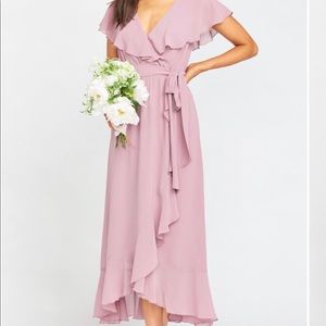 Jess Ruffle Midi Dress - Antique Rose Chiffon